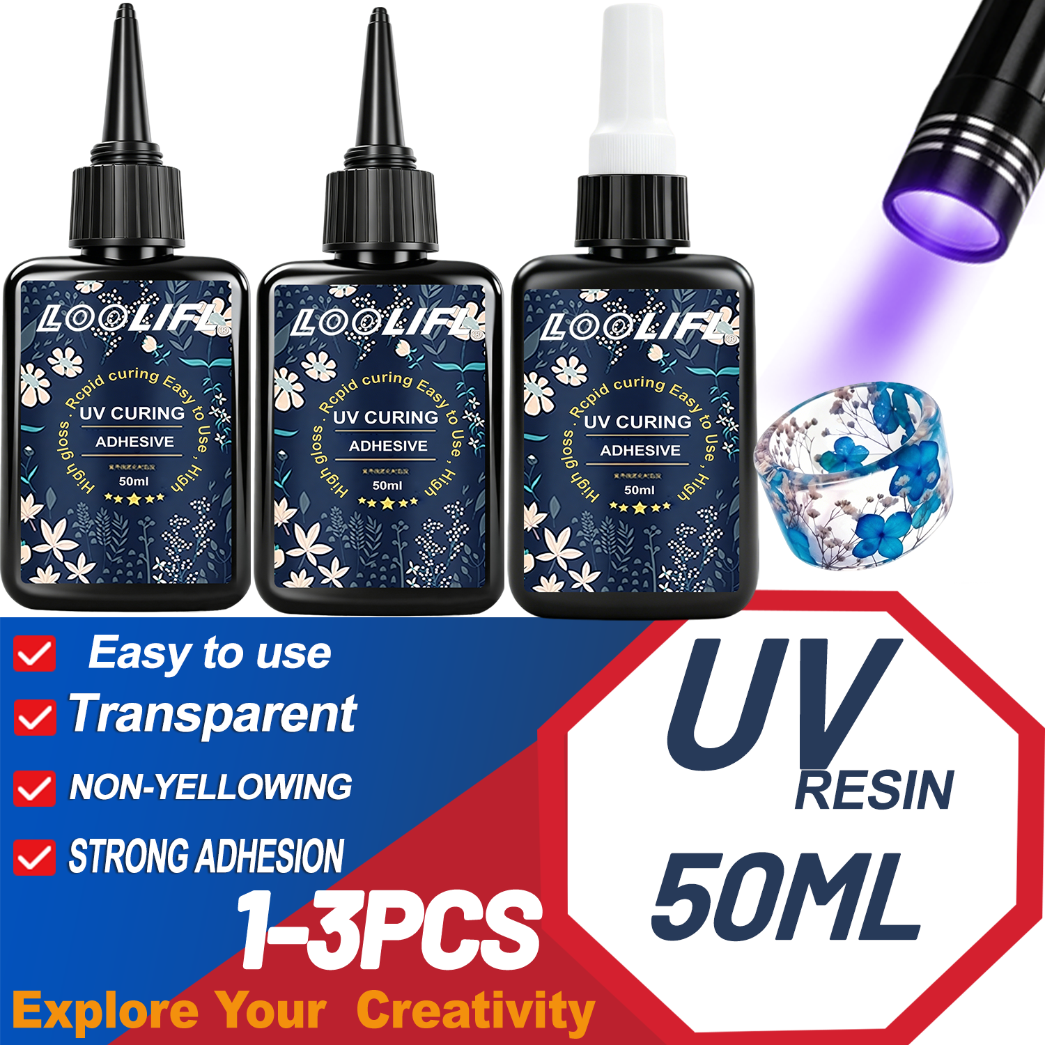 LOOLIFL UV Resin Glue 50G Kit  - Liquid Uv Glue Kit recensie en prijs